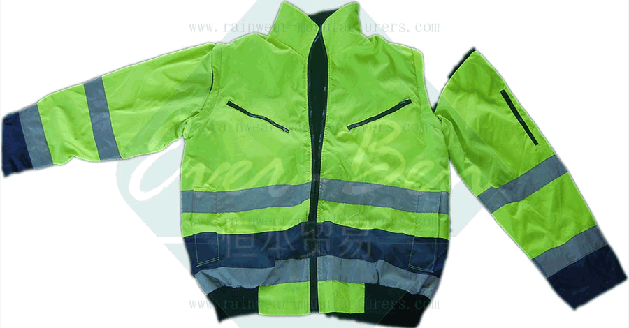 wholesale hi viz jacket-safety apparel with detached sleeves